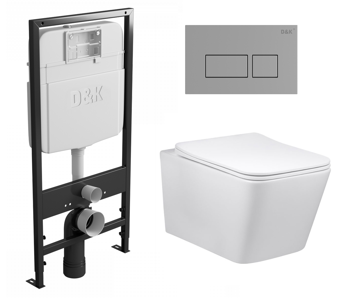 

Комплект: инсталляция D&K + унитаз Q-Line + кнопка прямоугольная хром, 523465