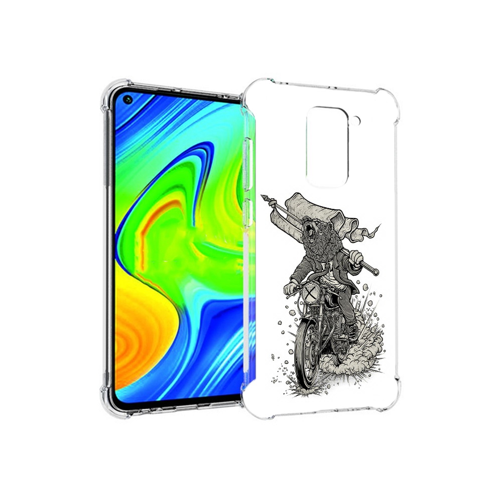 Чехол MyPads Tocco для Xiaomi Redmi Note 9 медведь на мотоцикле (PT150805.258.467)