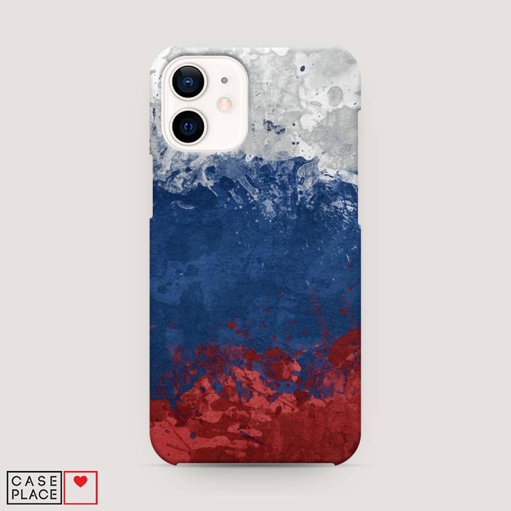 

Пластиковый чехол "Флаг России неровный" на Apple iPhone 12 mini, 12620-4