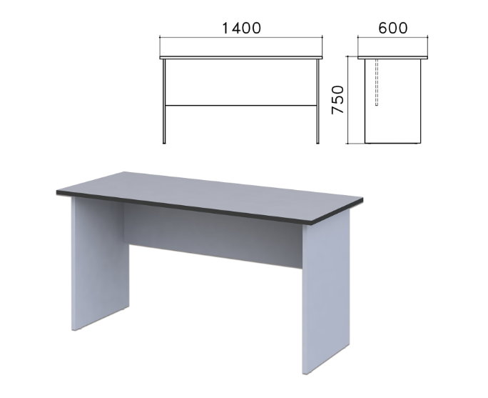 Стол письменный Монолит 1400х600х750 мм цвет серый СМ2211 8138₽