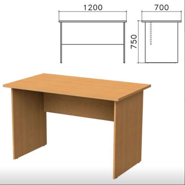 фото Стол письменный "монолит", 1200х700х750 мм, цвет бук бавария, см1.1