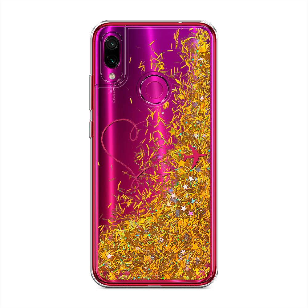 

Жидкий чехол с блестками "Сердце и самолет" на Xiaomi Redmi Note 7, 34790-1