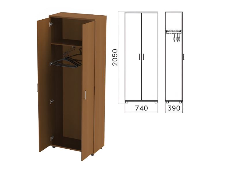 

Шкаф для одежды "Монолит", 740х390х2050 мм, цвет орех гварнери, ШМ49.3, Коричневый, Шкаф для одежды "Монолит", 740х390х2050 мм, цвет орех гварнери, ШМ49.3