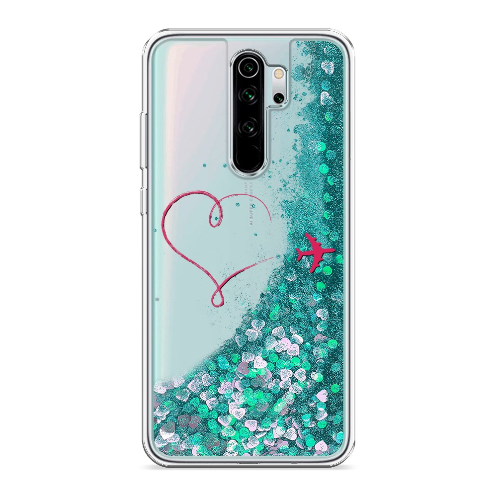 

Жидкий чехол с блестками "Сердце и самолет" на Xiaomi Redmi Note 8 Pro, 36695-1