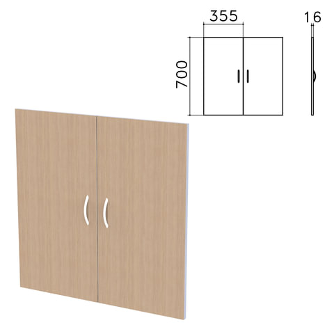 

Дверь ЛДСП низкая "Бюджет", КОМПЛЕКТ 2 шт., 355х16х700 мм, орех онтарио, 402879-160