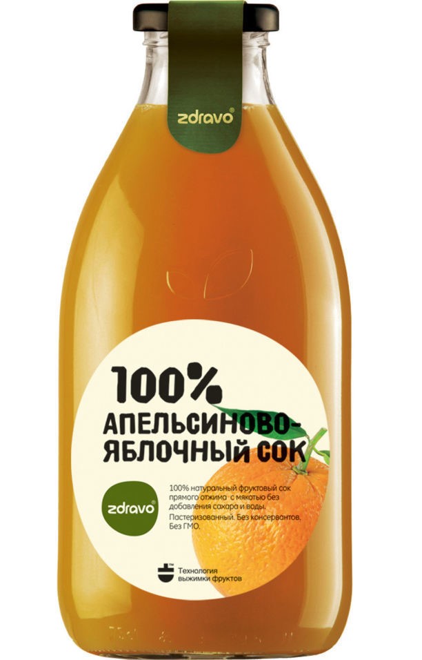 Сок Zdravo апельсиново-яблочный 750 мл