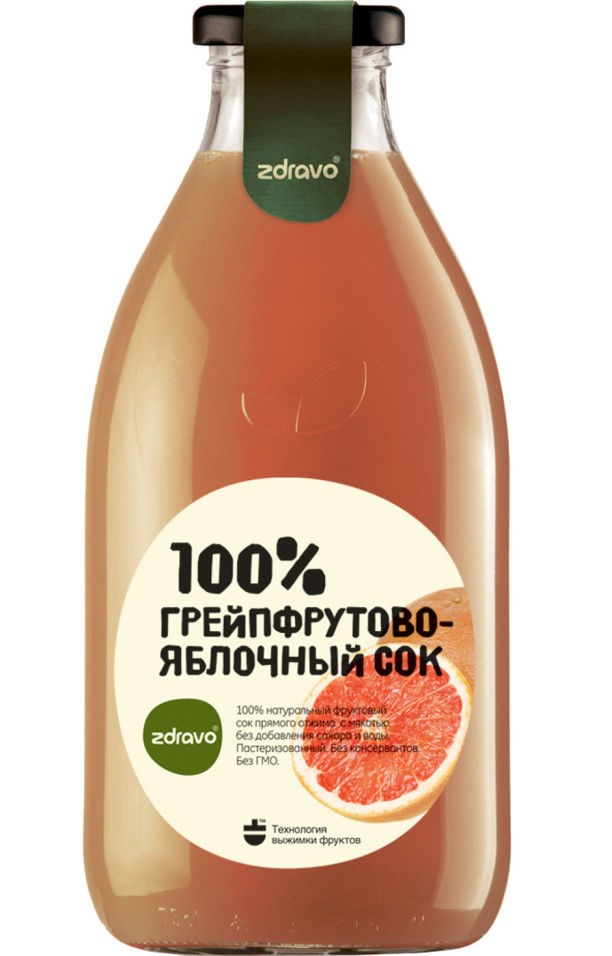 Сок Zdravo грейпфрутово-яблочный 750 мл