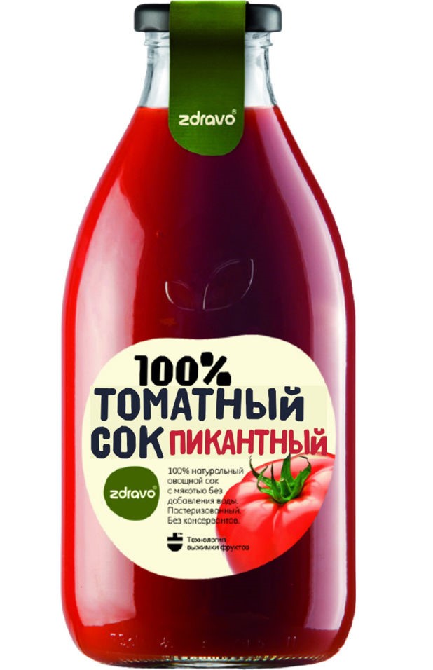 фото Сок zdravo томатный пряный 750 мл