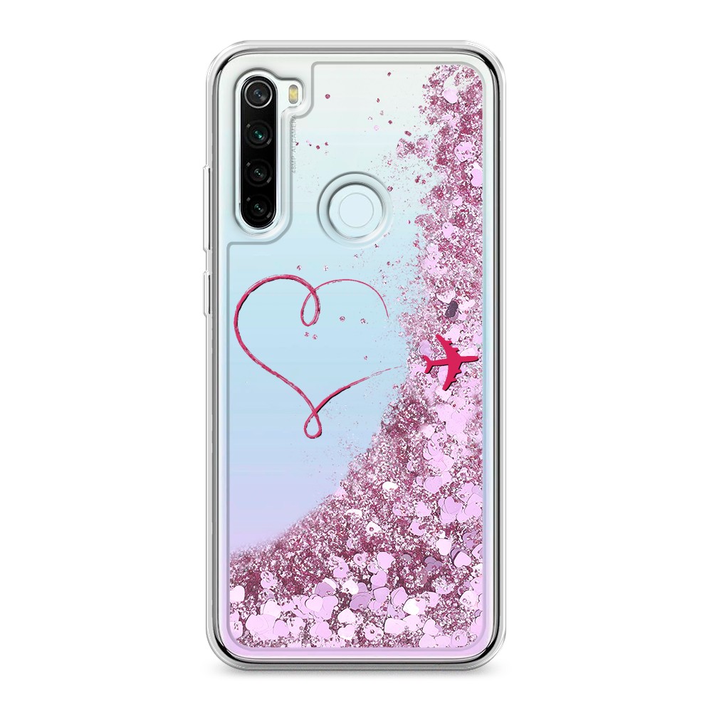 

Жидкий чехол с блестками "Сердце и самолет" на Xiaomi Redmi Note 8T