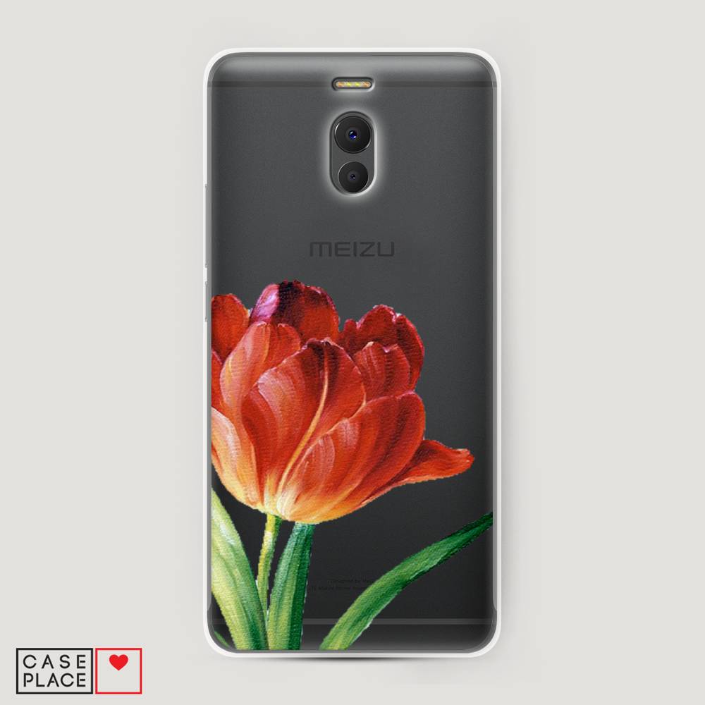 фото Чехол awog "красный тюльпан" для meizu m6 note