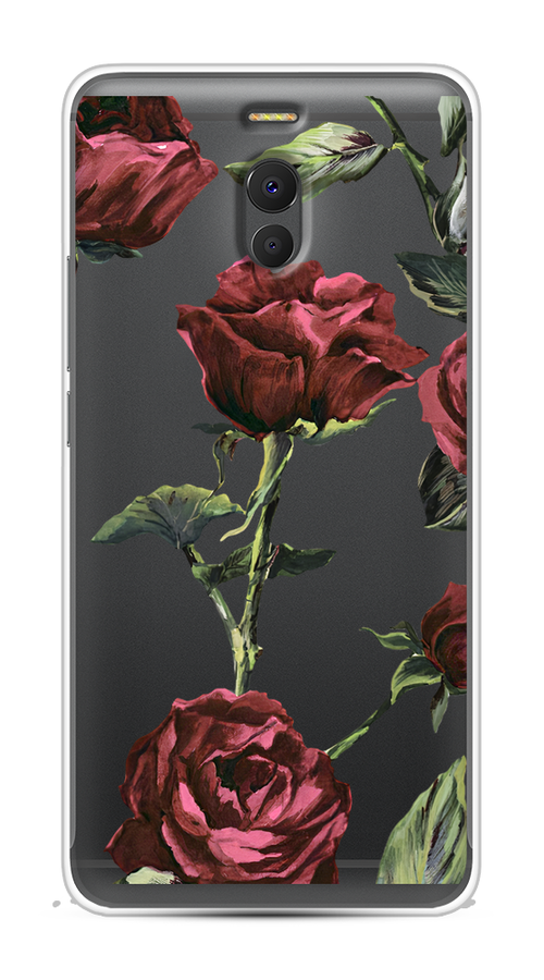 

Чехол Awog на Meizu M6 Note "Бордовые розы фон", Красный, 72150-8