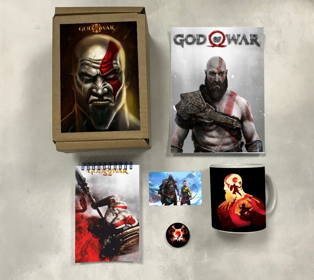 

Бокс с подарком God of War, Бог войны № 1, 14-1, 5 предметов, Бежевый, God of War, Бог войны № 1