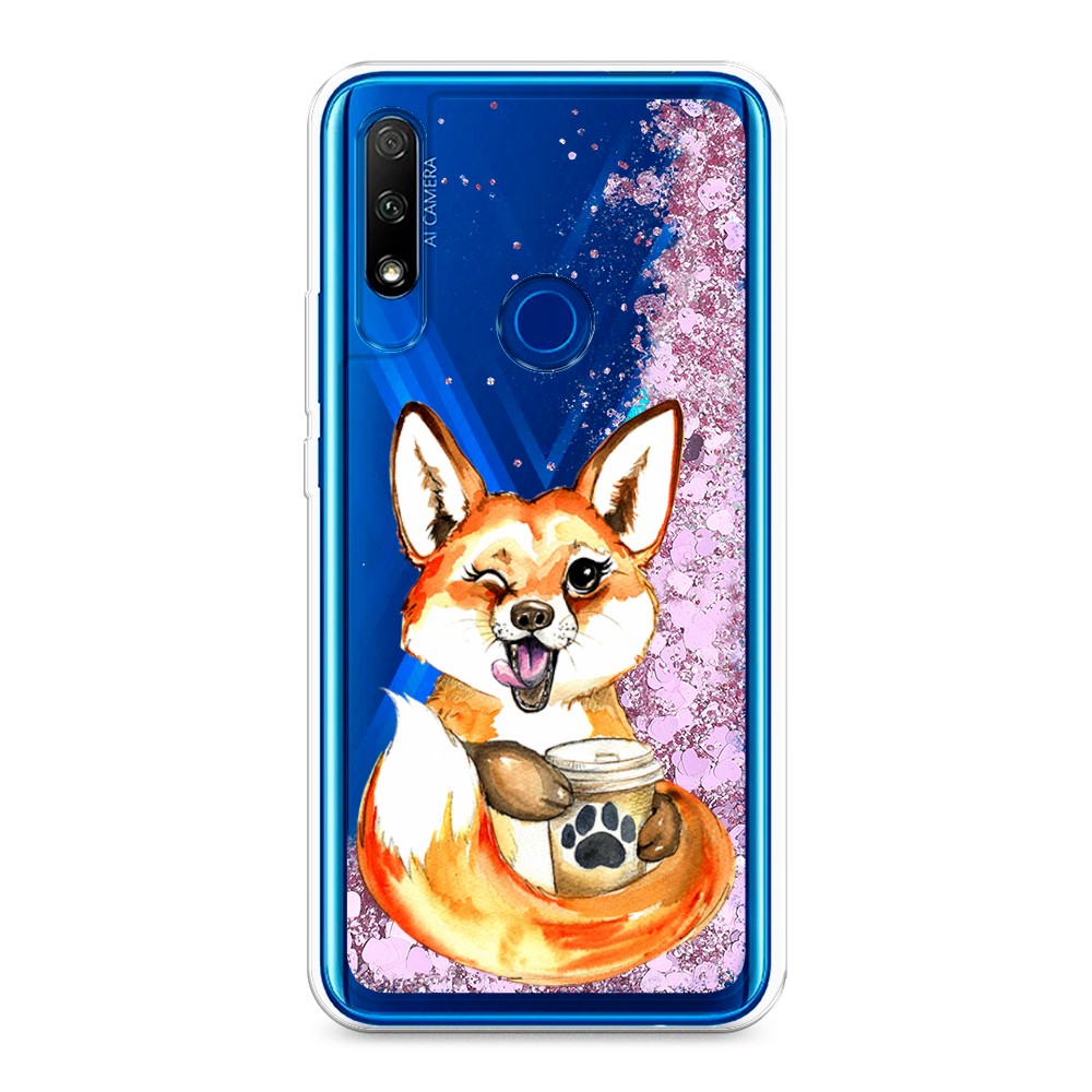 

Чехол Awog "Подмигивающая лиса с кофе" на Honor 9X, 69994-1