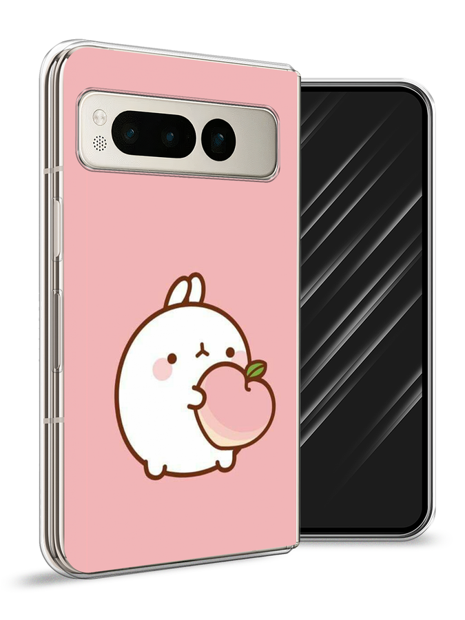 

Чехол Awog на Google Pixel Fold "Кролик с персиком", Розовый;бежевый, 271850-1