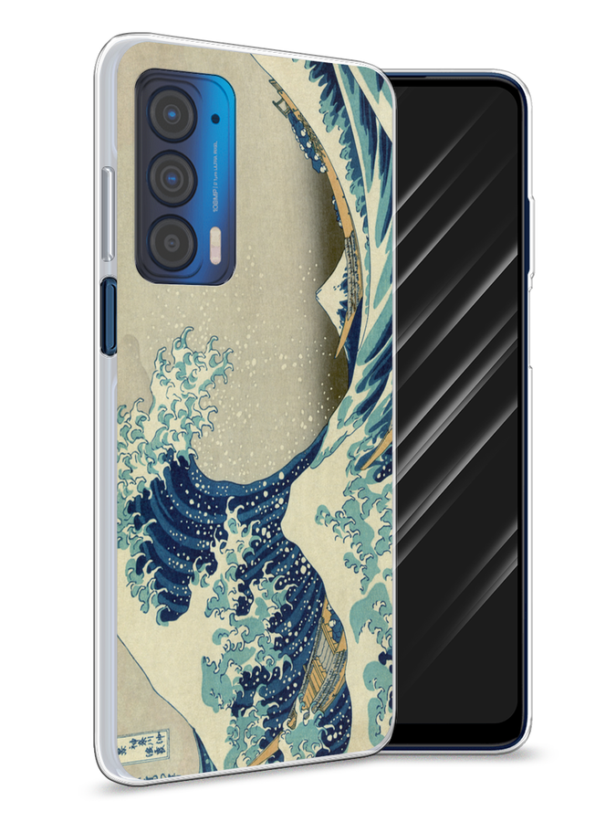 

Чехол Awog на Motorola Edge (2021) "Большая волна в Канагаве", Разноцветный, 242950-9