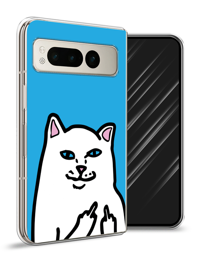 

Чехол Awog на Google Pixel Fold "Кот жесть", Белый;голубой;черный, 271850-1