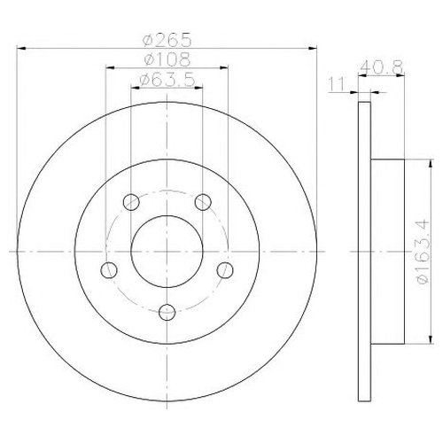 

Тормозной диск задний Hella 8dd355111381 для Ford C-MAX, Focus II