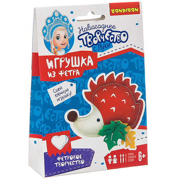 

Набор для творчества BONDIBON. Ёлочные игрушки из фетра своими руками. Ежик.