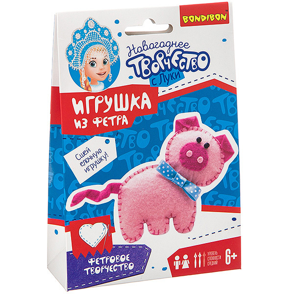 

Набор для творчества BONDIBON. Ёлочные игрушки из фетра своими руками. Свинья.