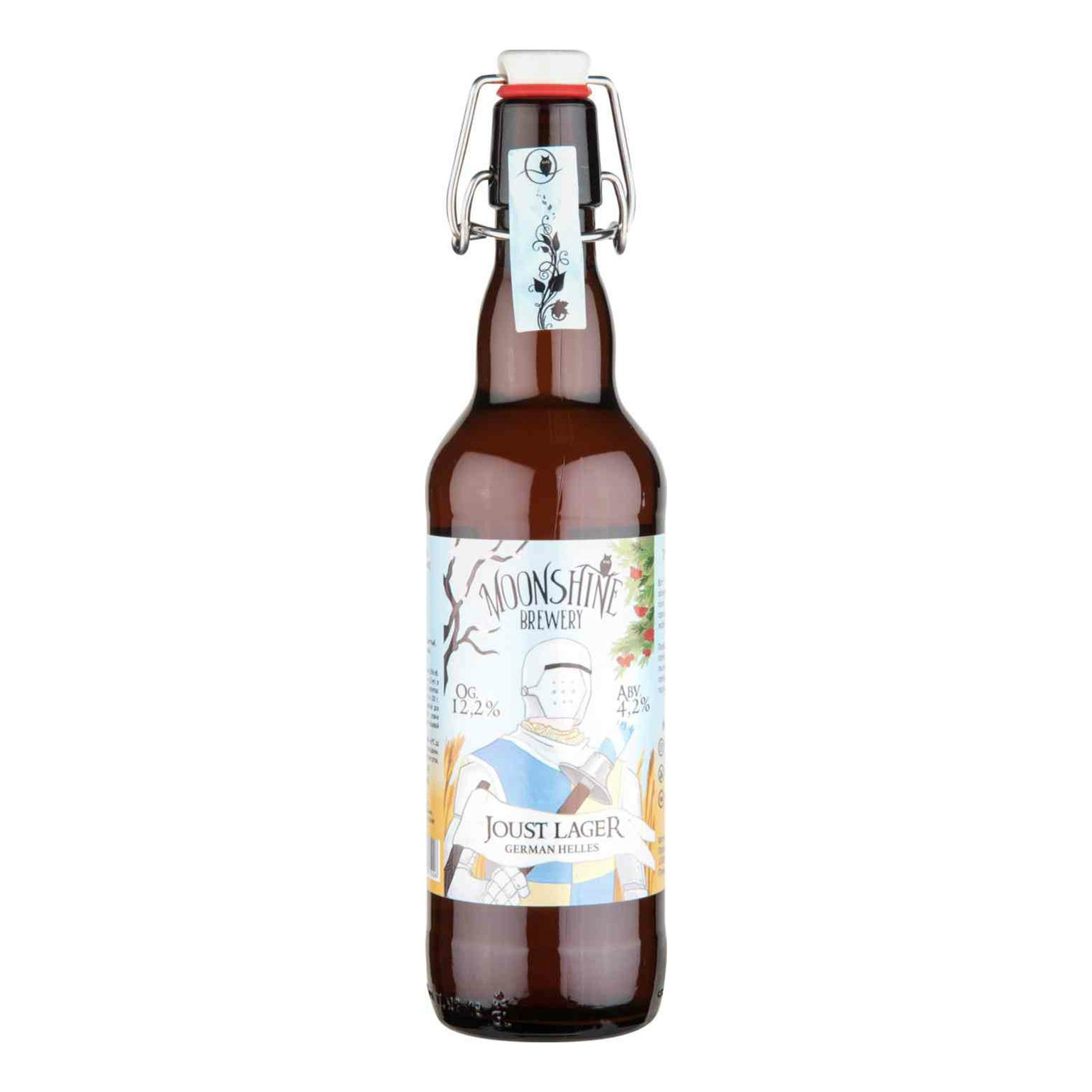 Пивной напиток Moonshine Brewery Joust Lager светлый нефильтрованный 500 мл