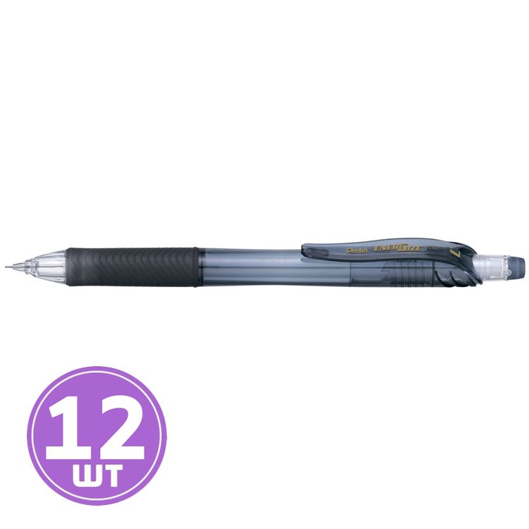 

Карандаш автоматический Pentel EnerGize, черный корпус, 0,7 мм, 12 шт.
