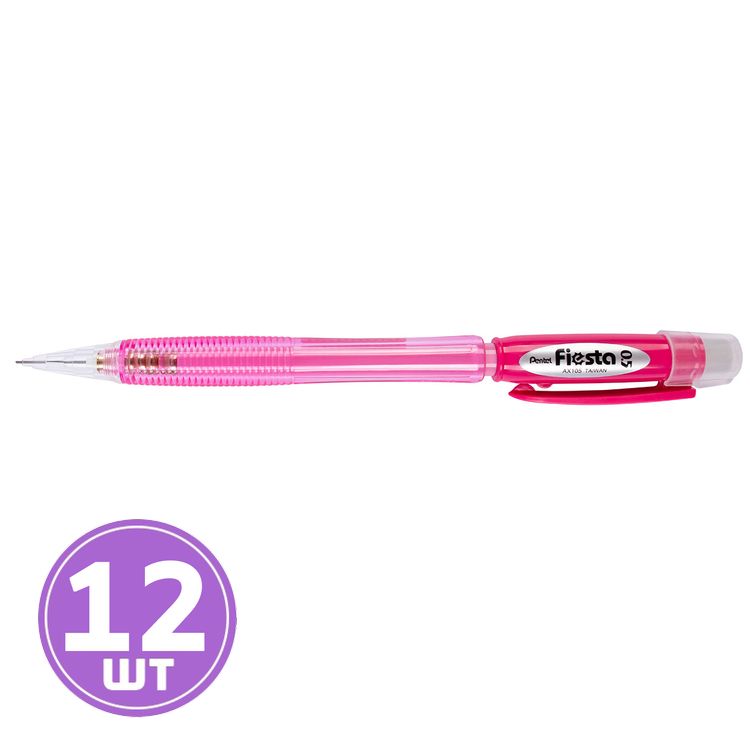 

Карандаш автоматический Pentel Fiesta 0,5 мм, красный корпус, 12 шт.
