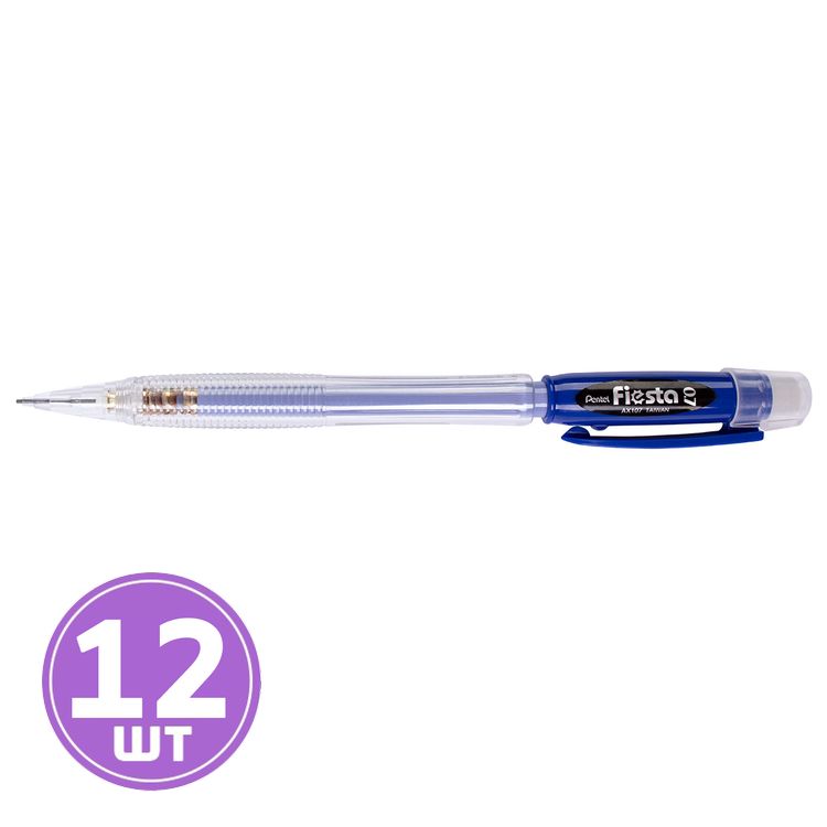 

Карандаш автоматический Pentel Fiesta 0,7 мм, синий корпус, 12 шт.