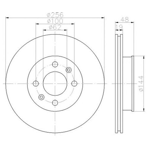 фото Тормозной диск передний hella 8dd355112471 для hyundai getz