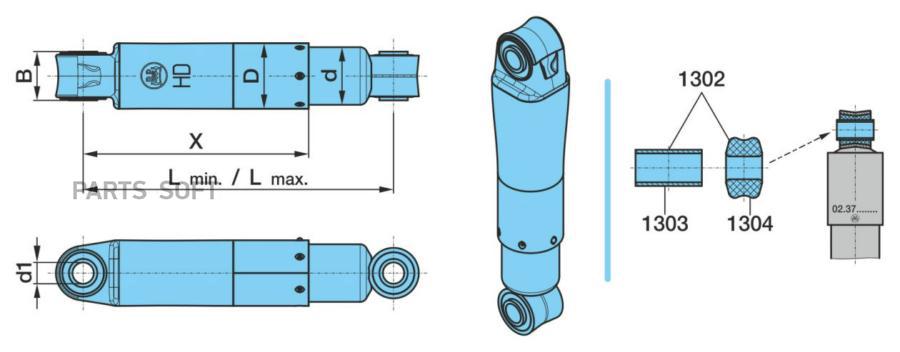 

Амортизатор Bpw 351/541Mm BPW 0237320602