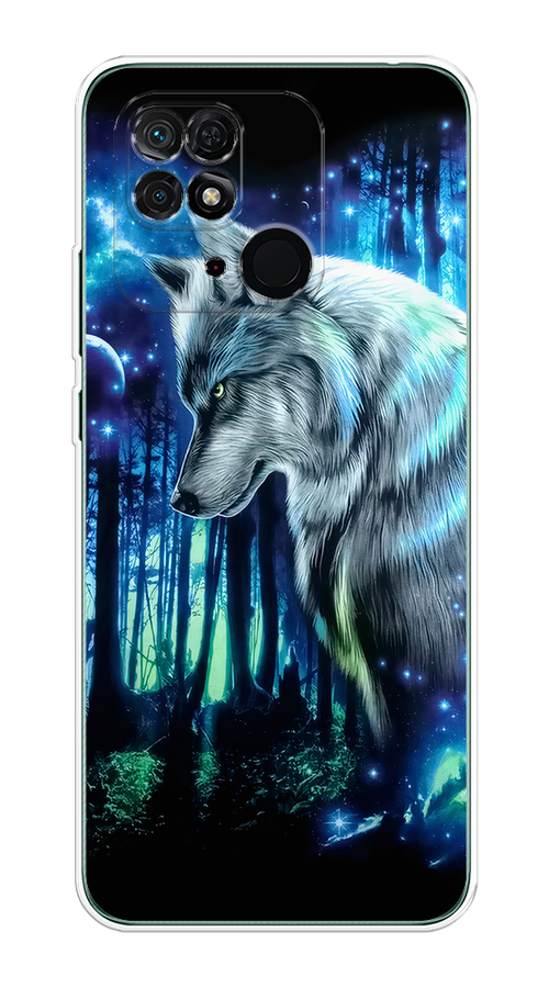 

Чехол Homey на Xiaomi Redmi 10C "Сказочный волк", Синий;серебристый;черный, 313450-1