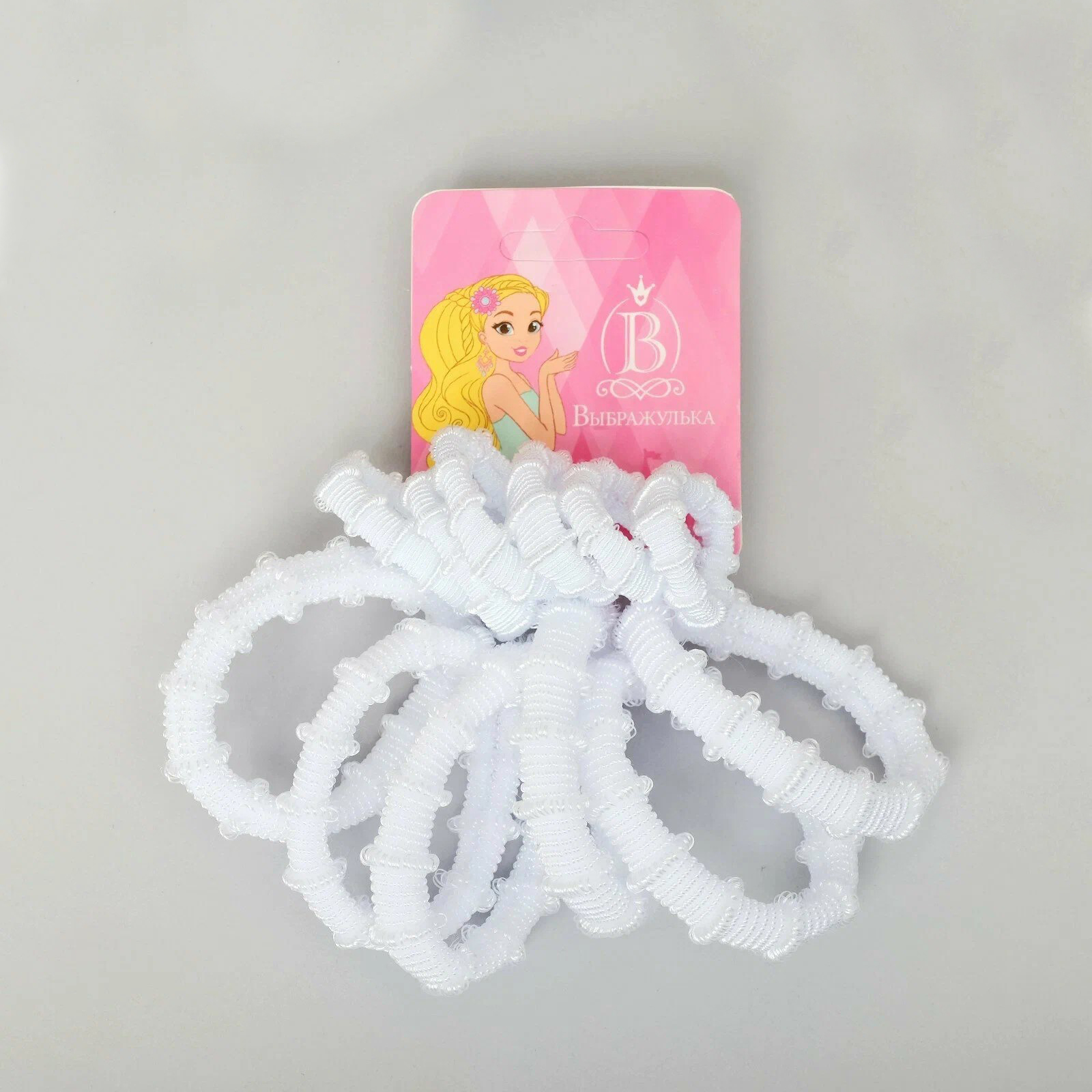 

Резинка для волос "Махрушка" (набор 12 шт) 2,5 см и 4,5 см, белый