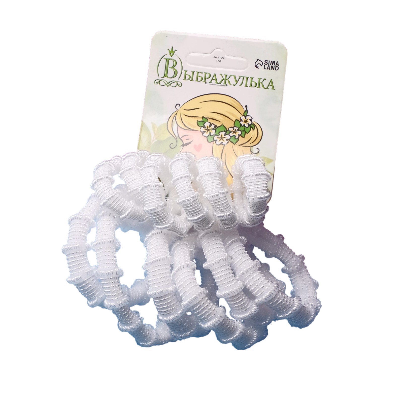 

Резинка для волос "Махрушка" (набор 12 шт) 2,5 см., 4,5 см белый