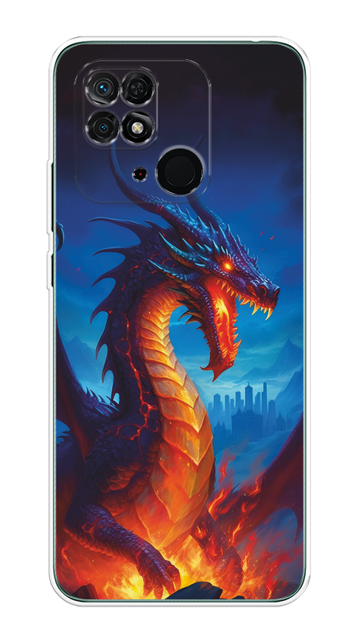 

Чехол Homey на Xiaomi Redmi 10C "Дракон над лавой", Оранжевый;коричневый;синий, 313450-1