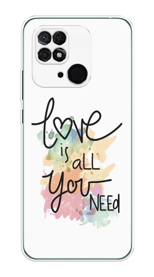 

Чехол Homey на Xiaomi Redmi 10C "Love is all you need"", Белый;черный;зеленый, 313450-1