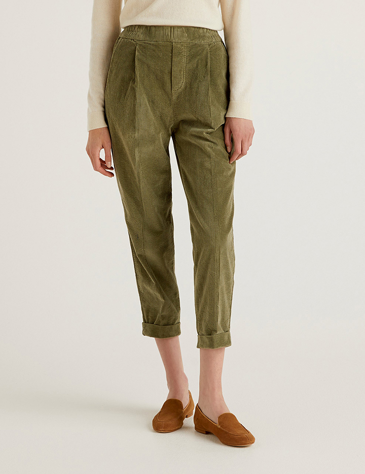

Брюки женские United Colors of Benetton 21A_4HA2556K4 зеленые S, 21A_4HA2556K4