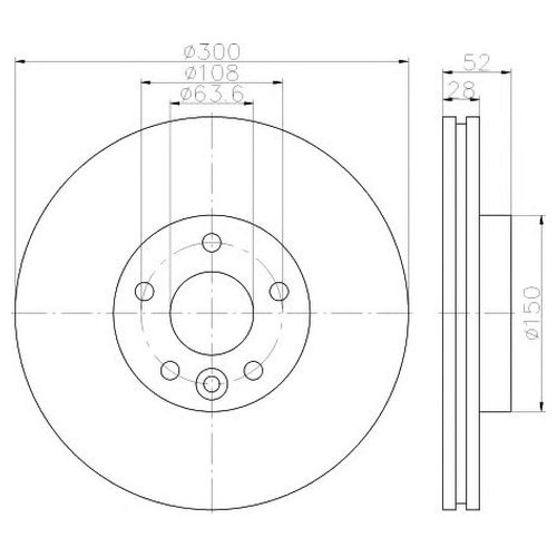 фото Тормозной диск передний hella 8dd355116221 для ford mondeo iv hella pagid/behr