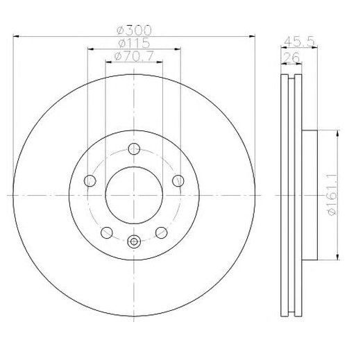 

Тормозной диск передний Hella 8DD355116591