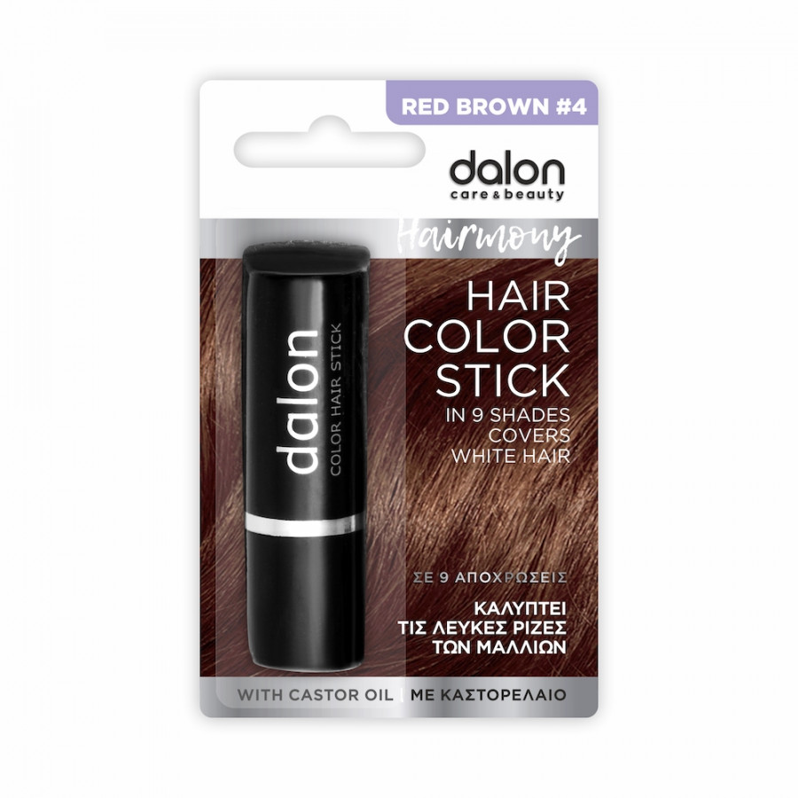 Краска-стик для волос Dalon Hairmony Hair Color Stick с маслами, тон 4 Red Brown, 30 мл краска стик для волос dalon hairmony hair color stick с маслами тон 2 dark brown 30 мл