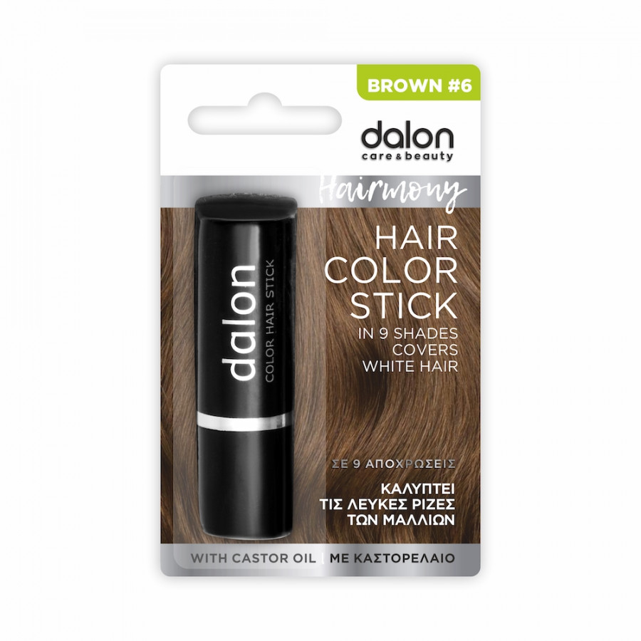 Краска-стик для волос Dalon Hairmony Hair Color Stick с маслами, тон 6 Brown, 30 мл краска стик для волос dalon hairmony hair color stick с маслами тон 5 light brown 30 мл