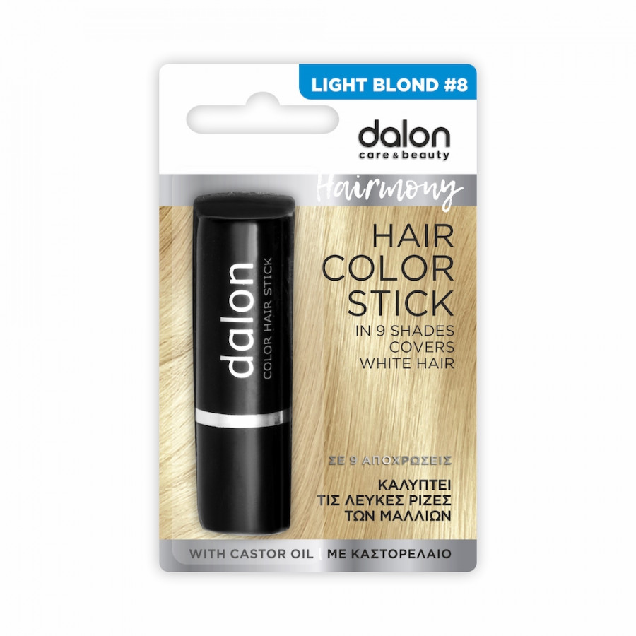 Краска-стик для волос Dalon Hairmony Hair Color Stick с маслами, тон 8 Light Blond, 30 мл стойкая крем краска очень светлый медный блондин 9 4 luxury hair color very light copper blond 9 4
