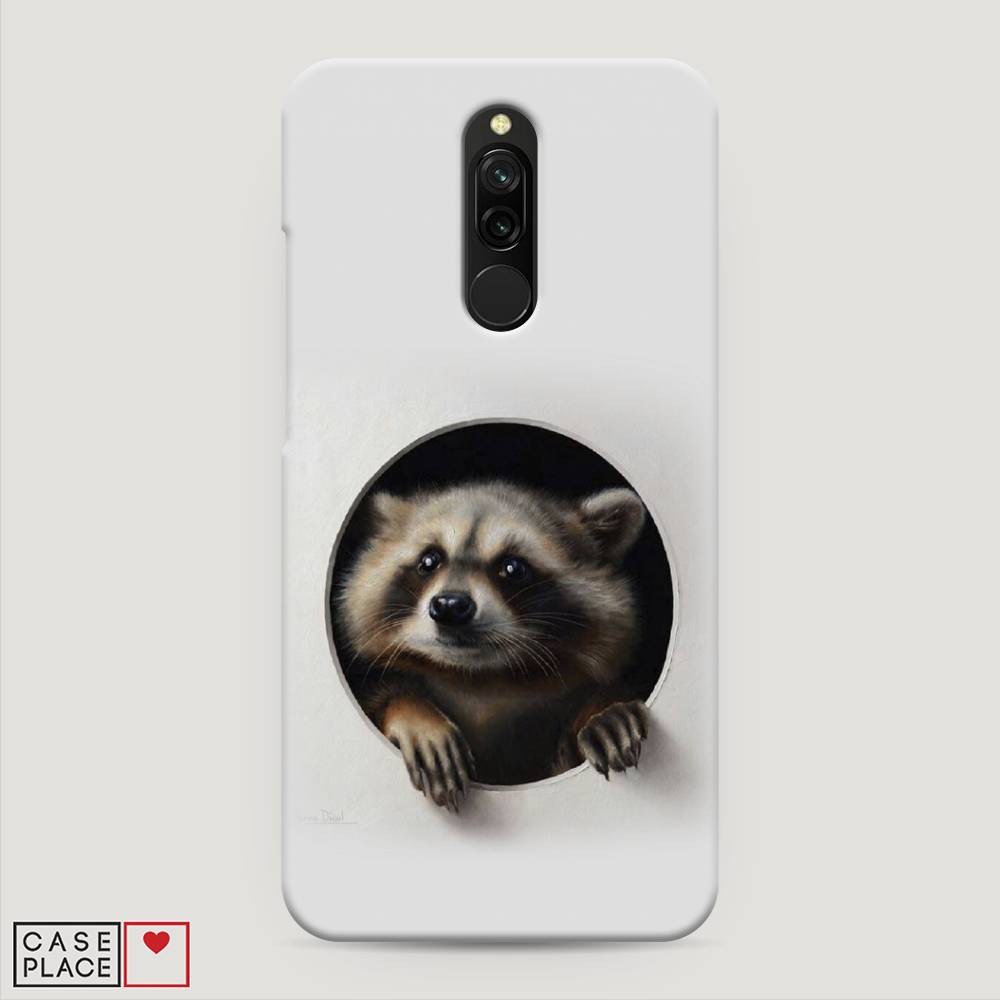 

Пластиковый чехол "Любопытный енот" на Xiaomi Redmi 8, 37120-1