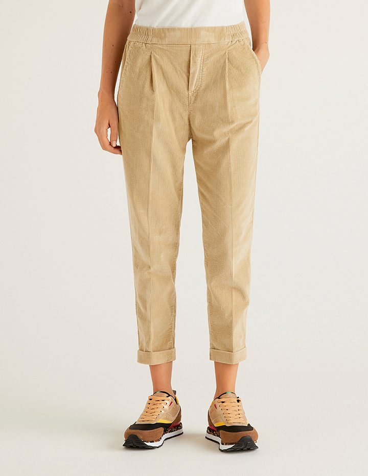 

Брюки женские United Colors of Benetton 21A_4HA2556K4 бежевые L, 21A_4HA2556K4