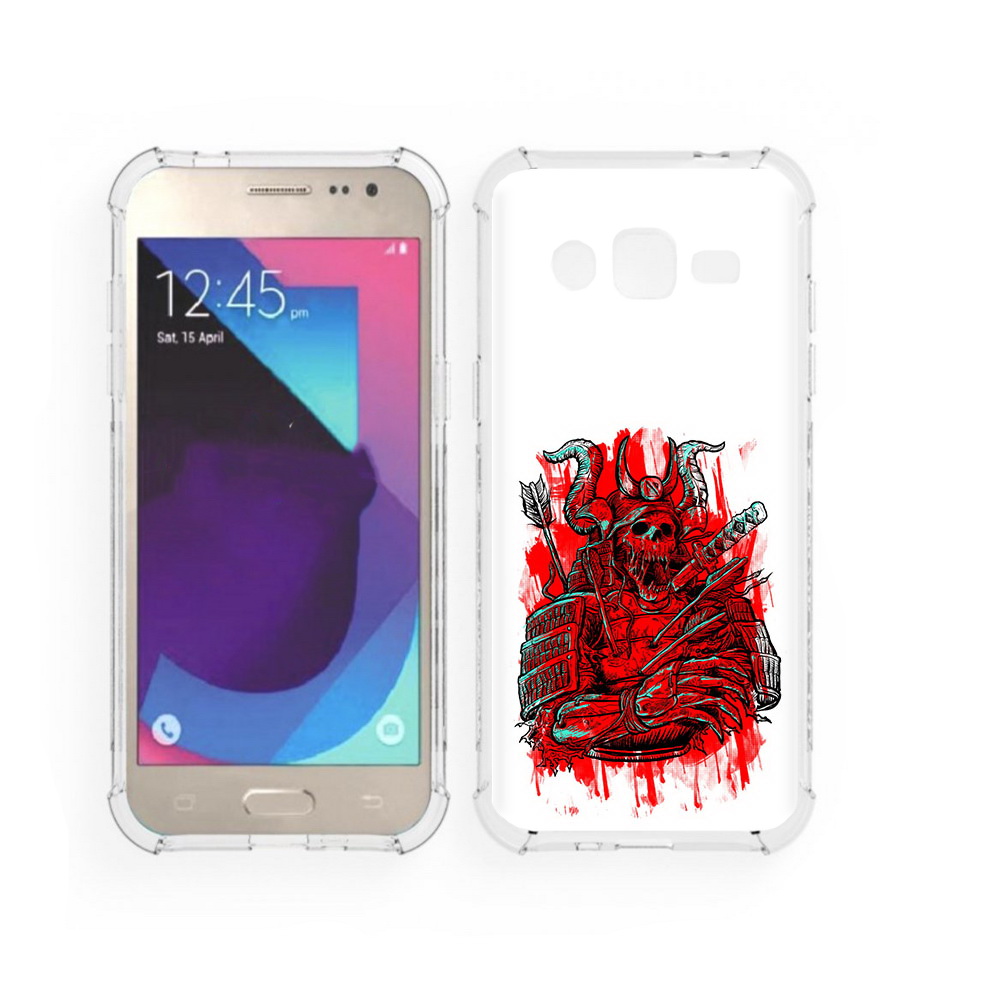 

Чехол MyPads Tocco для Samsung Galaxy J2 красный скелет воин (PT226924.572.413), Прозрачный, Tocco