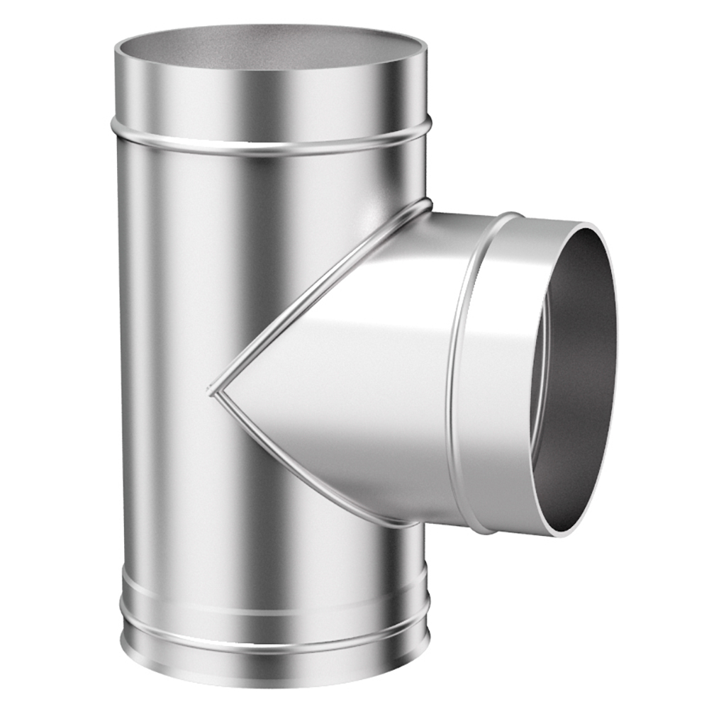 

Тройник для дымохода Flue Line d150 мм нержавеющая 0,8 мм, Серый
