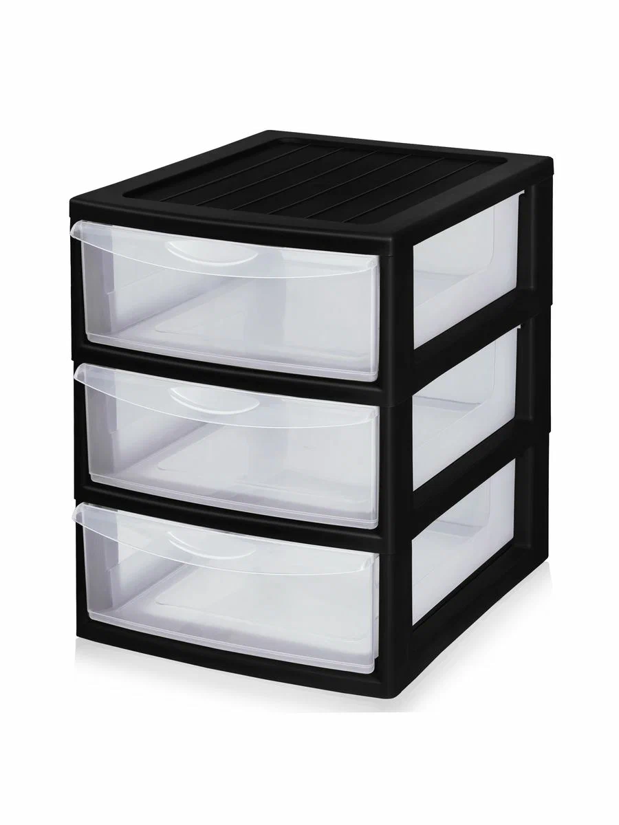 

Органайзер Эльфпласт многофункциональный 3 секции черный, Mini box