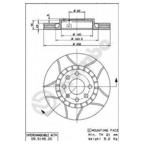 фото Тормозной диск передний brembo 09514876