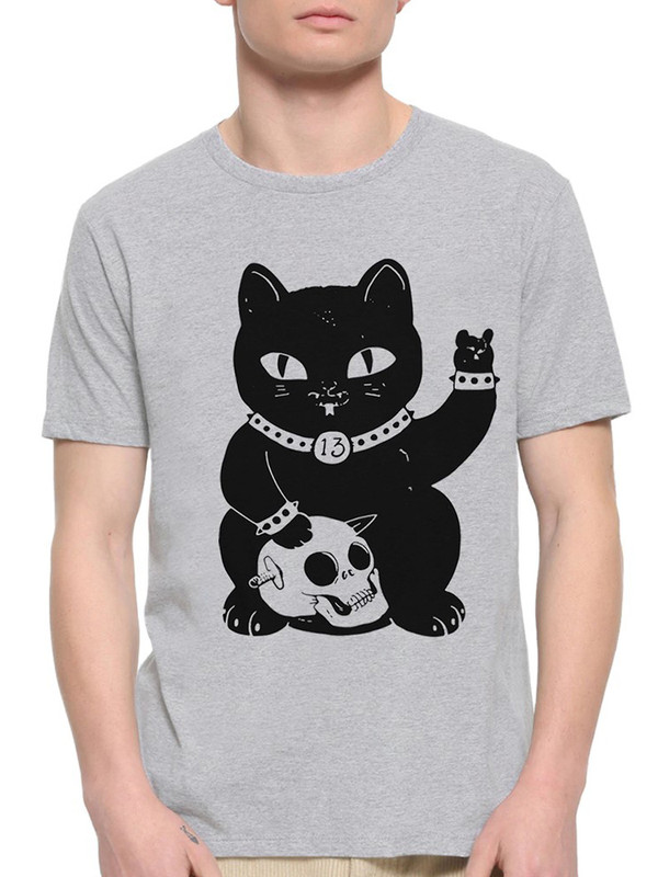 

Футболка мужская DreamShirts Studio Рок Котик Манеки-неко / с котом / серая M, Серый, Рок Котик Манеки-неко / с котом /