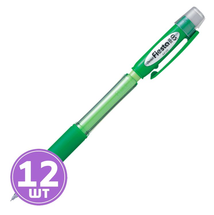 

Карандаш автоматический Pentel Fiesta II зеленый корпус, 0,5 мм, 12 шт.
