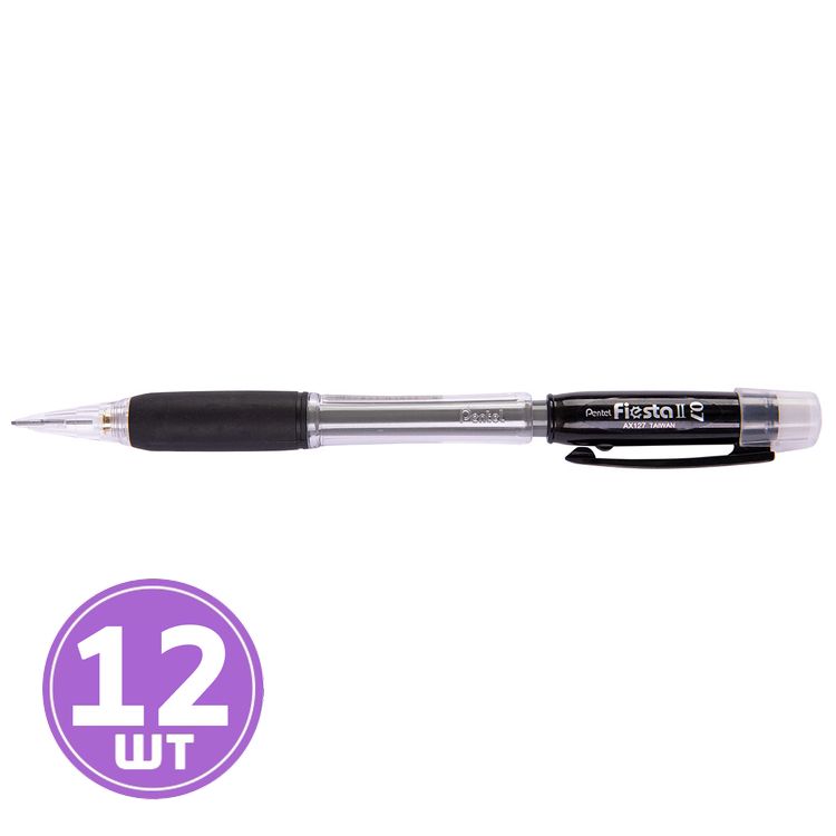 

Карандаш автоматический Pentel Fiesta II черный корпус, 0,7 мм, 12 шт.