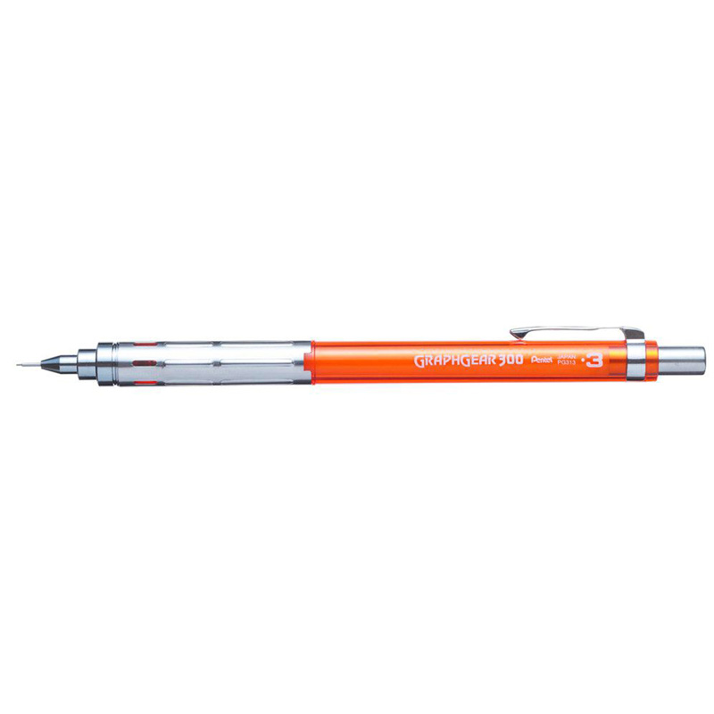 

Карандаш автоматический Pentel GraphGear 300, оранжевый корпус. 0,3 мм